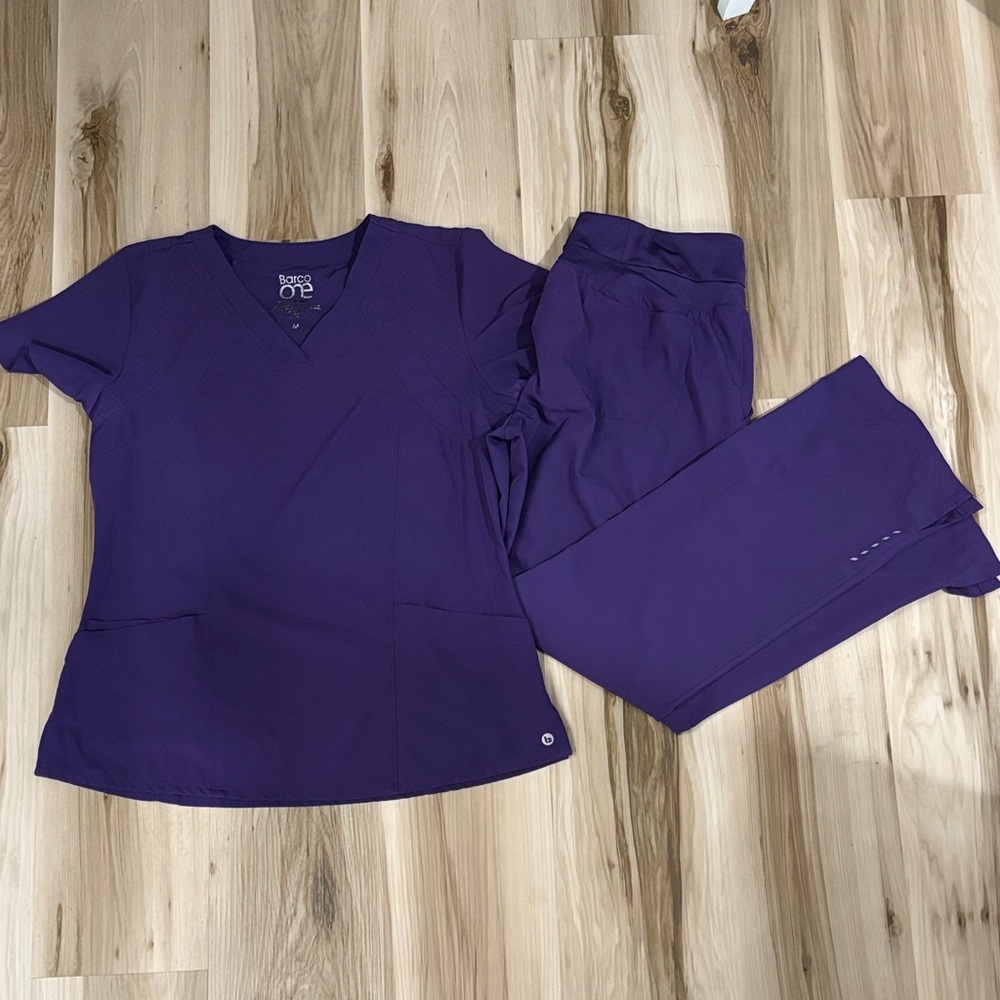 Barco Uniforms Purple Scrub Top and Pants Set